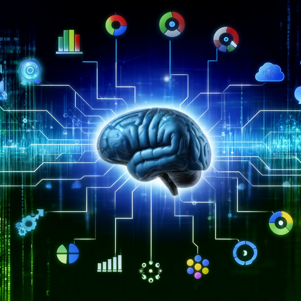 machine learning - Visualisierung von menschlichem Gehirn und neuronalem Netz