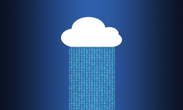 Eine Cloud, welche Zaheln auswirft - soll symbolisch für die Blockchain Cloud stehen